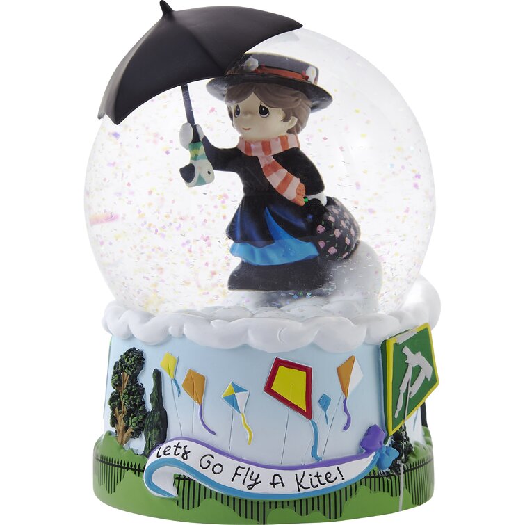 Precious Moments Mary Poppins Let's Go Fly a Kite Musical Snow Globe